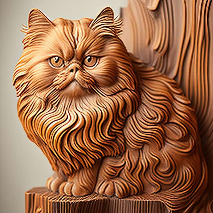 3D model British Longhair cat (STL)